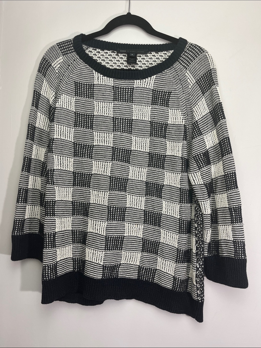 Marc By Marc Jacobs Navy multi Checker Knit Crewneck Sweater
